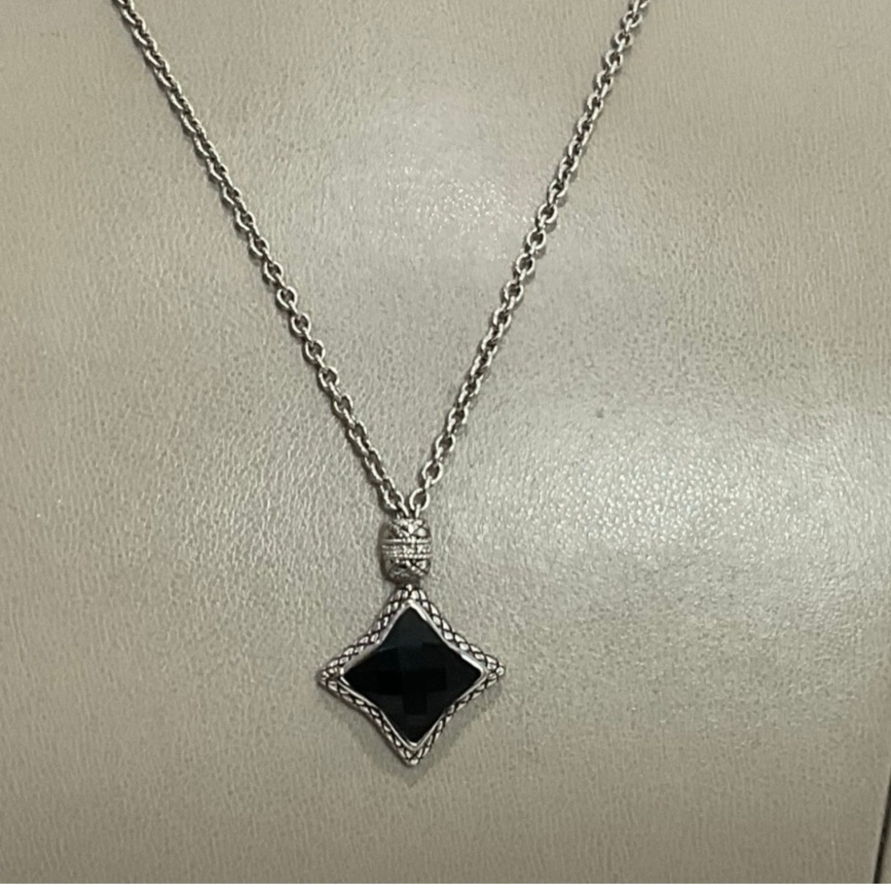 Andrea Candela Sterling Silver Onyx Pendant Necklace